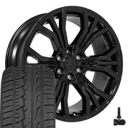 Set(4) 22x9 DG80 Gloss Black - 6x139.7 +19.05ET with 285/45r22 Ironman iMove GEN 2 SUV Tires &amp; TPMS