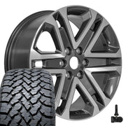 Set(4) 20x8.5 FR64 Gloss Gunmetal Machined - 6x135 +44ET with 275/55r20 TBB TS-37 AT Tires &amp; TPMS