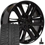 Set(4) 22x9 FR76 Gloss Black - 6x135 +44ET with 285/45r22 Ironman iMove GEN 2 SUV Tires &amp; TPMS