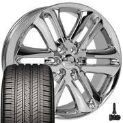 Set(4) 22x9 FR76 Chrome - 6x135 +44ET with 285/45r22 Goodyear Eagle Touring Tires &amp; TPMS