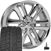 Set(4) 22x9 FR76 Chrome - 6x135 +44ET with 285/45r22 Ironman iMove GEN 2 SUV Tires &amp; TPMS