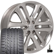 Set(4) 22x9 FR76 Polished - 6x135 +44ET with 285/45r22 Goodyear Eagle Sport Tires &amp; TPMS