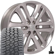 Set(4) 22x9 FR76 Polished - 6x135 +44ET with 285/45r22 Sailun TerraMax AT2 Tires &amp; TPMS