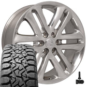 Set(4) 22x9 FR76 Polished - 6x135 +44ET with 33x12.50r22 TBB TS-57 RT Tires &amp; TPMS