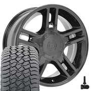 20" Replica Wheels fit Ford F-150 - FR81 Gloss Black 20x9, Sailun Tires &amp; TPMS Set