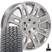 20" Replica Wheels fit Ford Expedition - FR98 Chrome 20x8.5, Sailun Tires &amp; TPMS Set