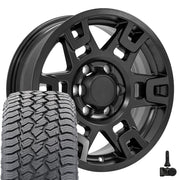 17" Replica Wheels fit Toyota 4Runner - TY16B Matte Black 17x7, Sailun Tires &amp; TPMS Set