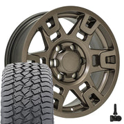 17" Replica Wheels fit Toyota 4Runner - TY16B Satin Bronze 17x7, Sailun Tires &amp; TPMS Set