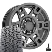 17" Replica Wheels fit Toyota 4Runner - TY16B Satin Graphite 17x7, Sailun Tires &amp; TPMS Set