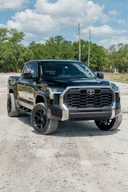 Set(5) 22x10 4P55 Gloss Black Brushed with Tinted Clear - 5x127 &amp; 5x139.7 -18ET with 33x12.50r22 TBB TS-57 RT Tires &amp; TPMS