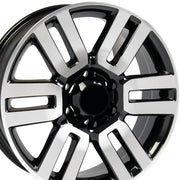 OE Wheels TY10 20x7 6x139.7 15et Gloss Black Machined Wheel SET