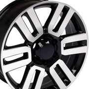 OE Wheels TY10 20x7 6x139.7 15et Gloss Black Machined Wheel SET